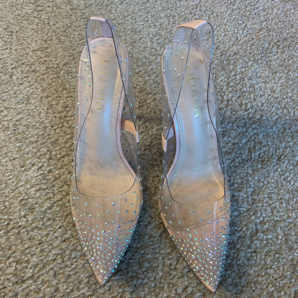 Stunning translucent rhinestone high heels!  Gorgeous shoe! - Picture 7 of 8